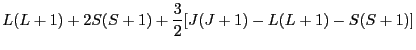 $\displaystyle L(L + 1) + 2S(S + 1) + \frac{3}{2} [J(J + 1) - L(L + 1) - S(S + 1)]$