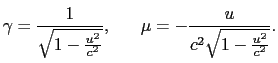 $\displaystyle c^{2}\gamma\mu + \gamma^{2}u.$