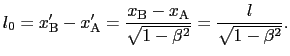 $\displaystyle x'_{\rm B} - x'_{\rm A} = l_{0},$