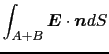 $\displaystyle \int_{A + B} \mbox{\boldmath$E$} \cdot \mbox{\boldmath$n$} dS$