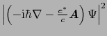 $\left\vert\left(-{\rm i}\hbar\nabla - \frac{e^{*}}{c}\mbox{\bfseries\itshape {A}}\right)\Psi\right\vert^{2}$