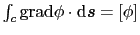 $\int_{c}{\rm grad}\phi\cdot{\rm d}\mbox{\bfseries\itshape {s}} = [\phi]$