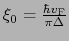 $\xi_{0} = \frac{\hbar v_{\rm F}}{\pi\Delta}$