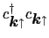 $\displaystyle c_{\mbox{\boldmath$k$}\uparrow}^{\dag }c_{\mbox{\boldmath$k$}\uparrow}$