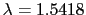 $\lambda = 1.5418$
