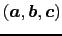 $(\mbox{\boldmath$a$}, \mbox{\boldmath$b$}, \mbox{\boldmath$c$})$