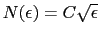 $N(\epsilon) = C\sqrt{\epsilon}$