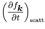 $\displaystyle \left(\frac{\partial f_{\mbox{\boldmath$k$}}}{\partial t}\right)_{\rm scatt}$