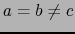 $a = b \ne c$