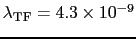 $\lambda_{\rm TF} = 4.3\times10^{-9}$