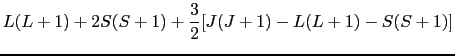 $\displaystyle L(L + 1) + 2S(S + 1) + \frac{3}{2} [J(J + 1) - L(L + 1) - S(S + 1)]$