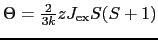 $\Theta = \frac{2}{3k}zJ_{\rm ex}S(S + 1)$
