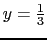$y = \frac{1}{3}$