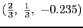 $(\frac{2}{3}, \frac{1}{3}, -0.235)$