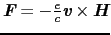 $\mbox{\bfseries\itshape {F}} = - \frac{e}{c}\mbox{\bfseries\itshape {v}}\times\mbox{\bfseries\itshape {H}}$
