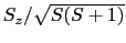 $S_{z}/\sqrt{S(S + 1)}$
