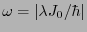 $\omega = \vert\lambda J_{0}/\hbar\vert$