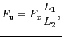 $\displaystyle F_{\rm u}
=
F_{x}\frac{L_1}{L_2},$